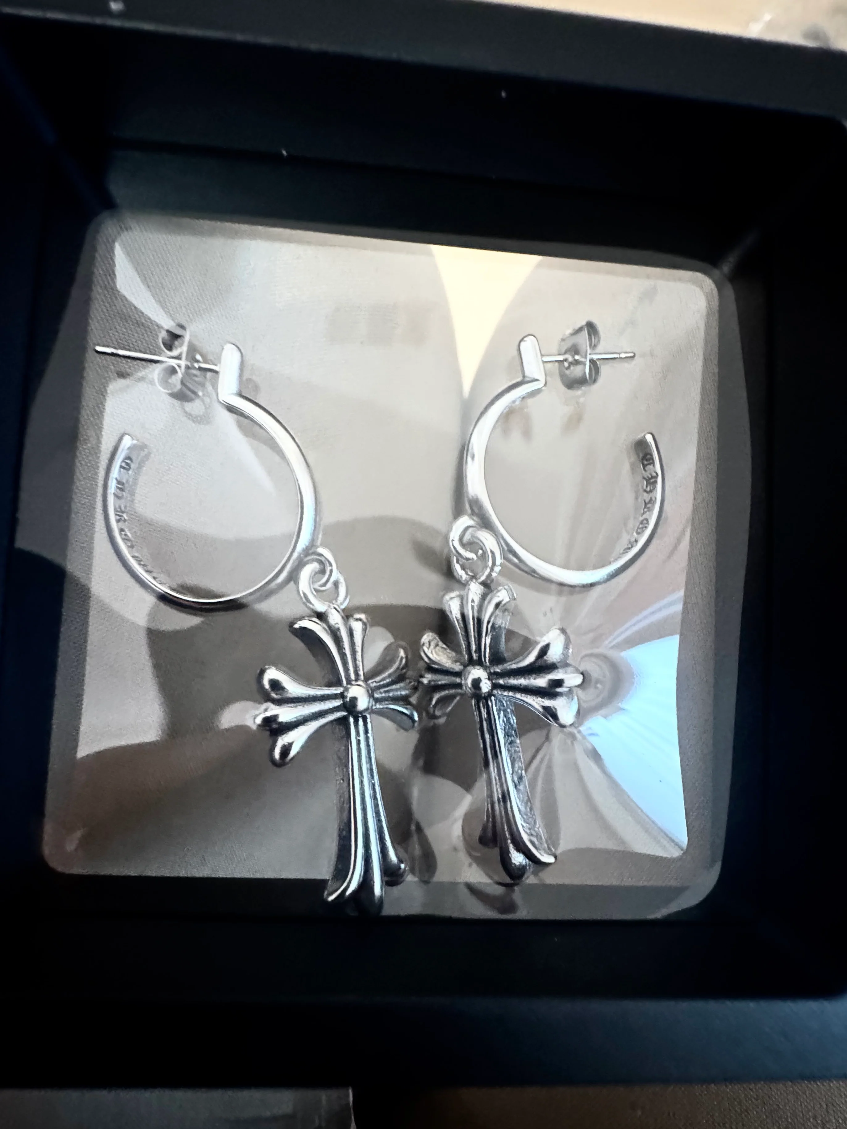 CH Cross Earrings Stainless Steel Non Tarnish - Image 3
