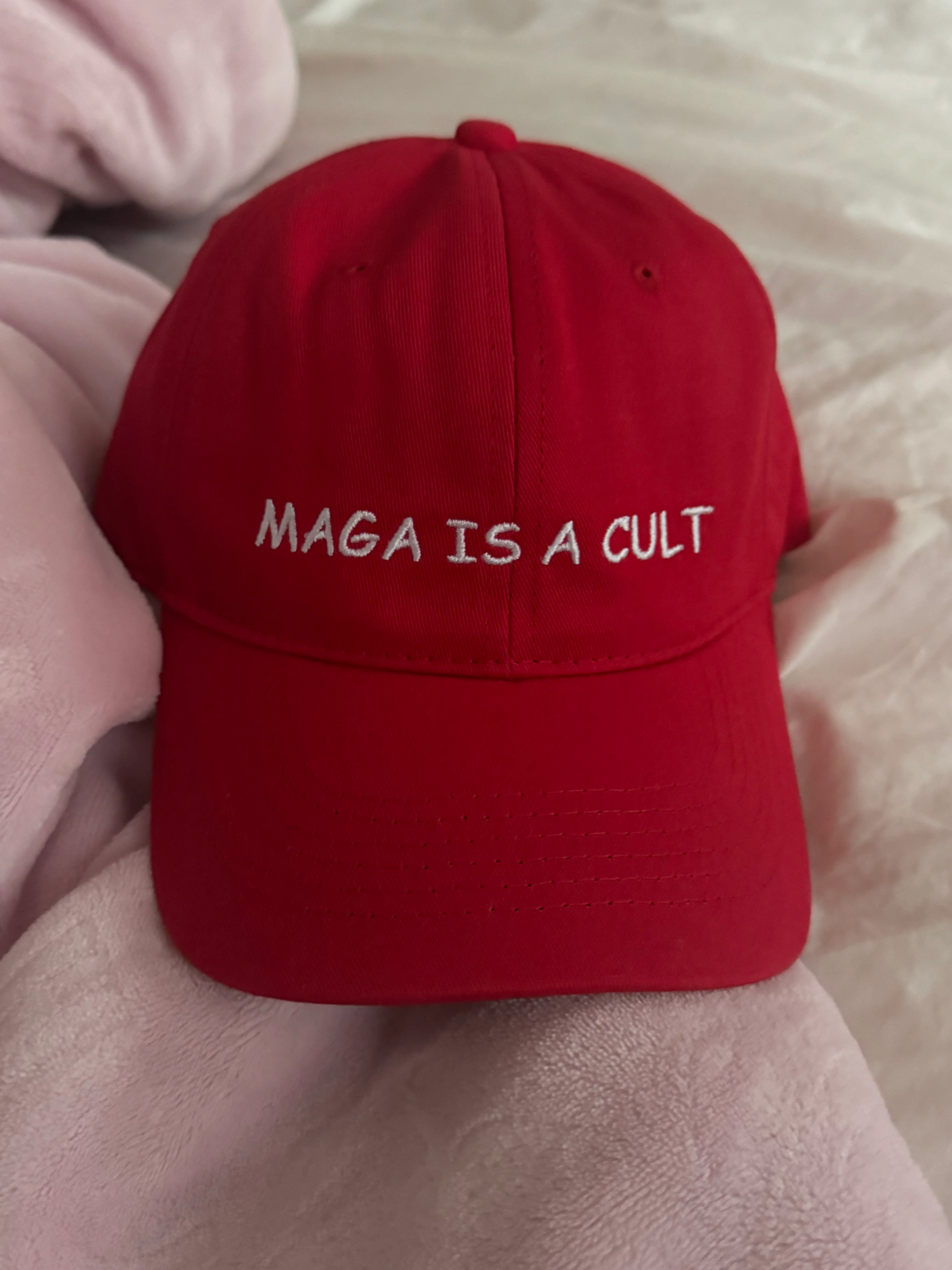 MAGA IS A CULT Red Adjustable Dad Hat - Image 3