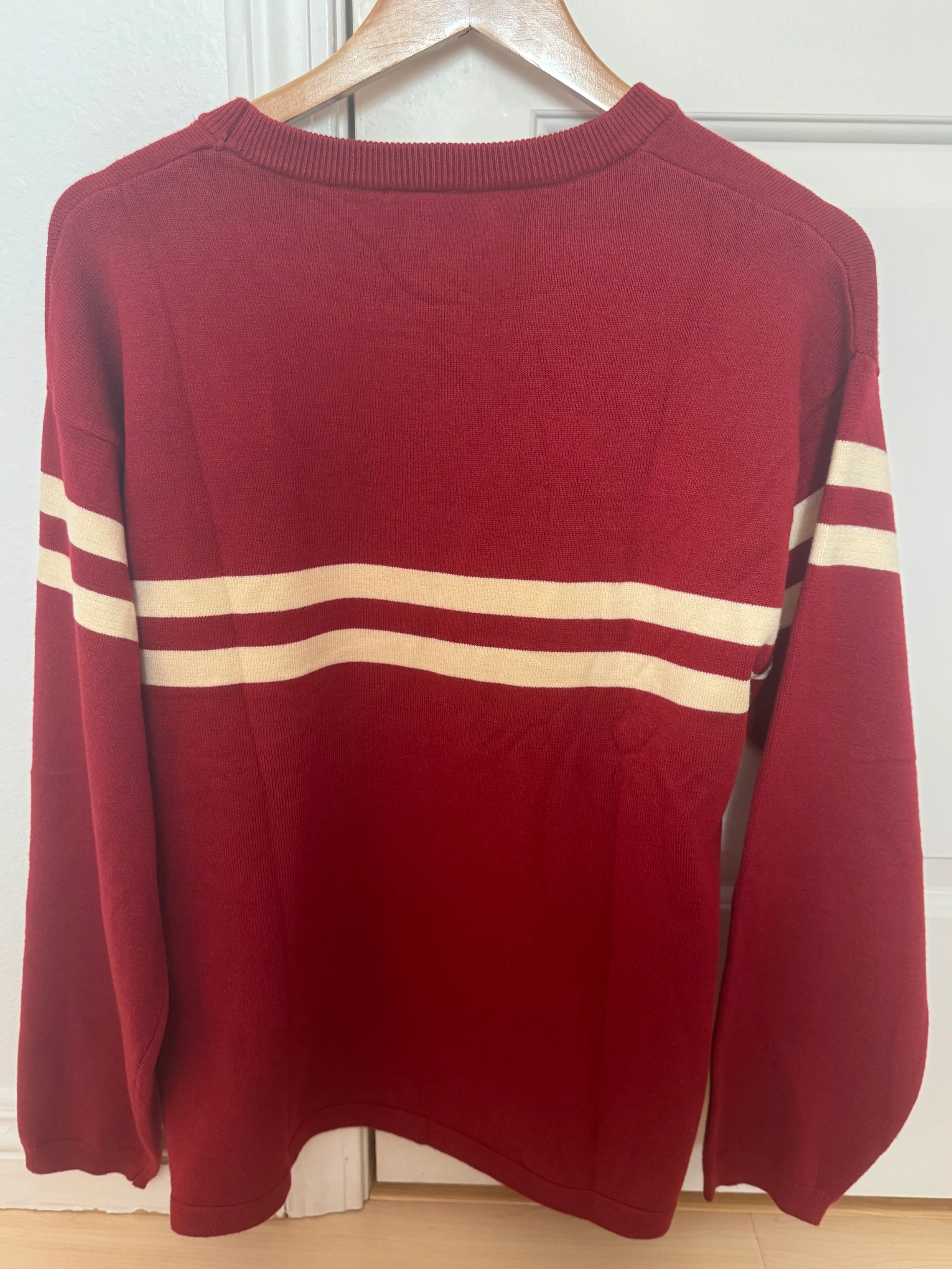 Red Cream White Striped Sweater Chihiro MV Inspired - Image 3