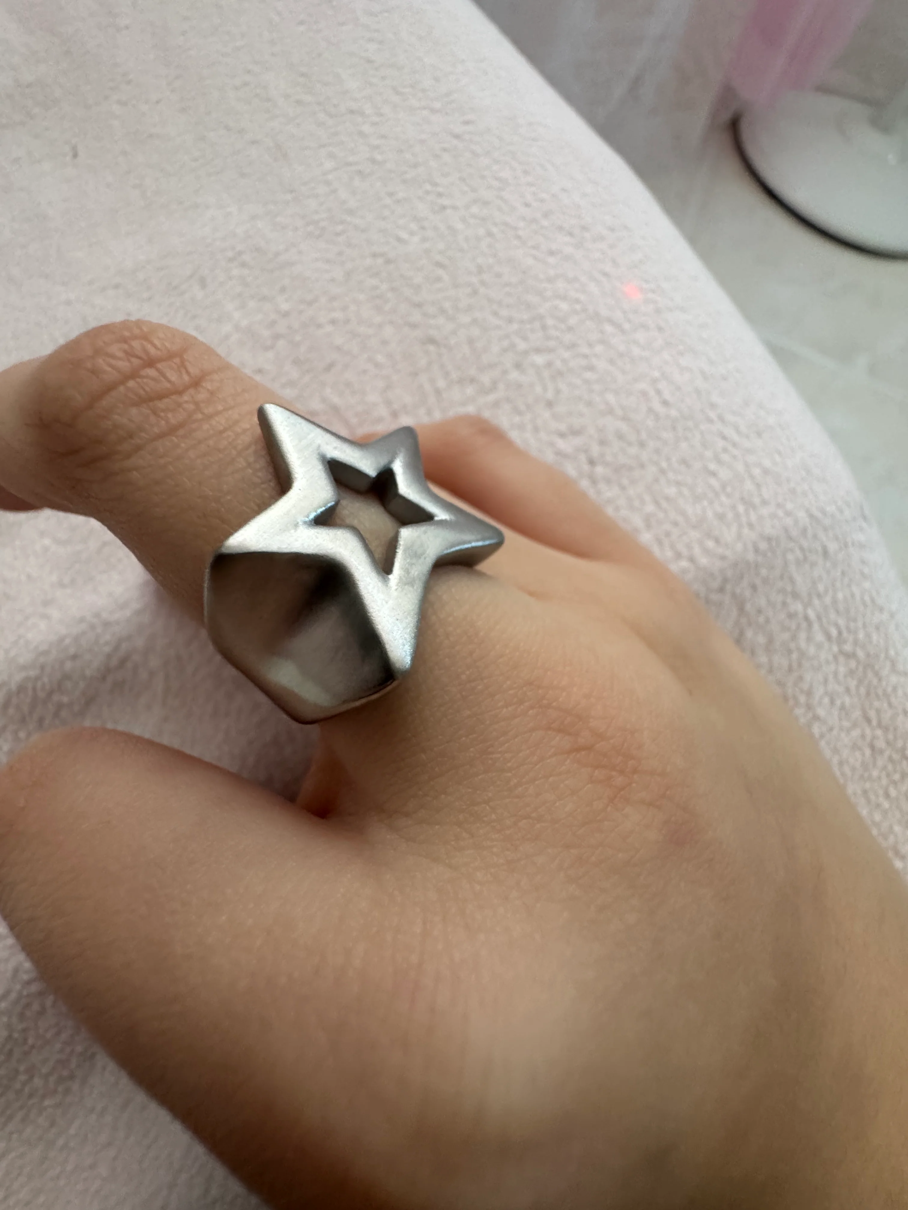 Star shaped open ring (second one that is BE worn) Stainless Steel - Image 4